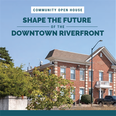 Open house flyer with an image of the old police station 